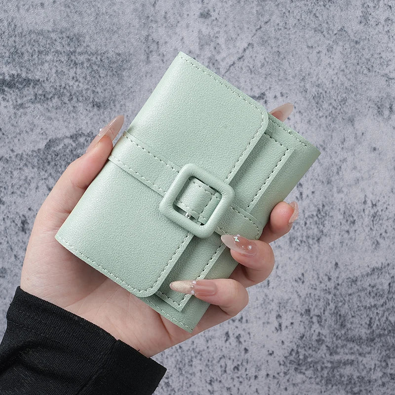 Solid color short women's wallet, super beautiful multifunctional wallet, card bag, coin purse