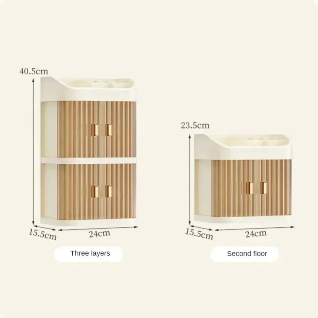 Makeup Storage Box Large Capacity Dressing Table Storage Rack Dust-proof Cosmetic Organizer Cosmetics Containe Drawer Organizer