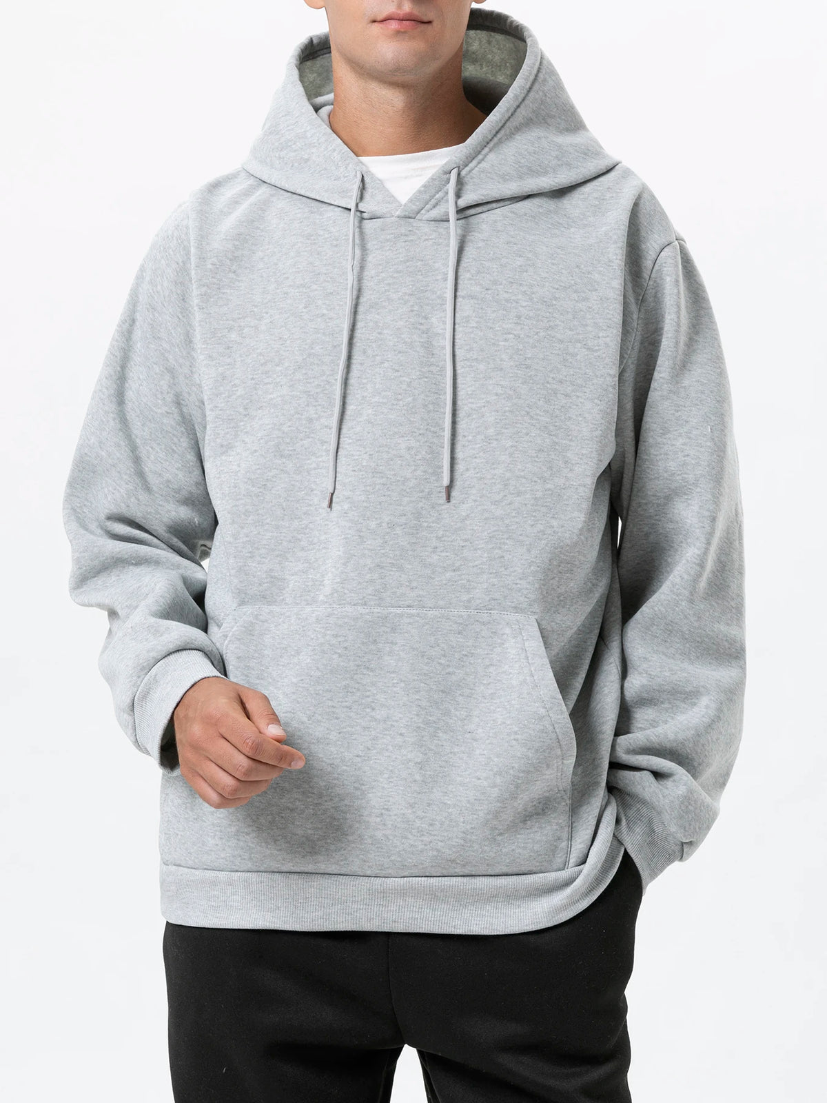 Men's Hoodies Pullover Spring Autumn Warm Casual Hoodie Sweatshirts Solid Color Hoodies Sweatshirt For Male