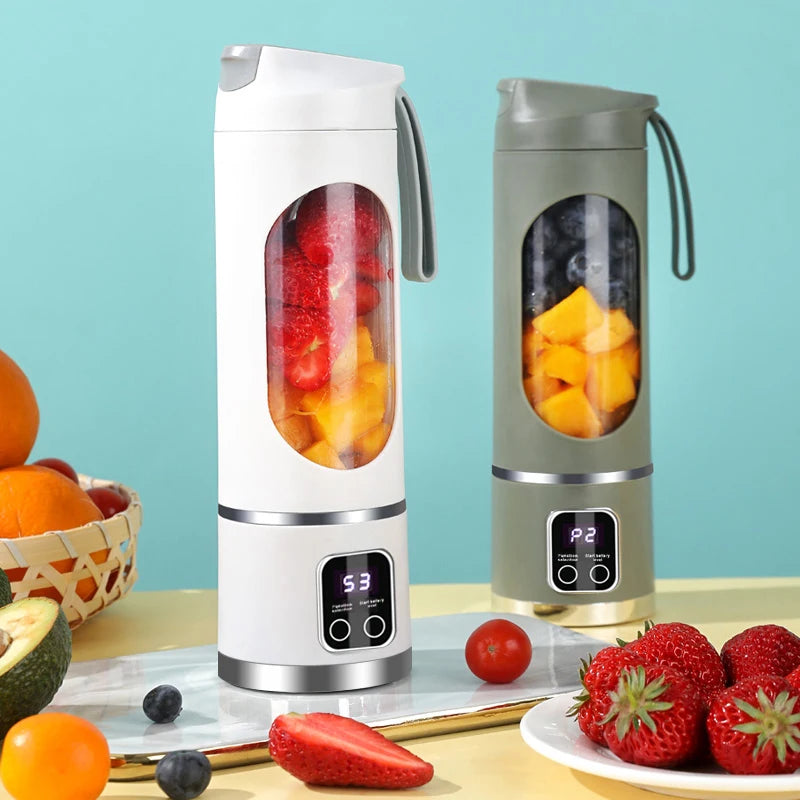 1 Small Portable Blender and Juicer - Rechargeable via USB, Personal Wireless Blender with Stainless Steel Blades no