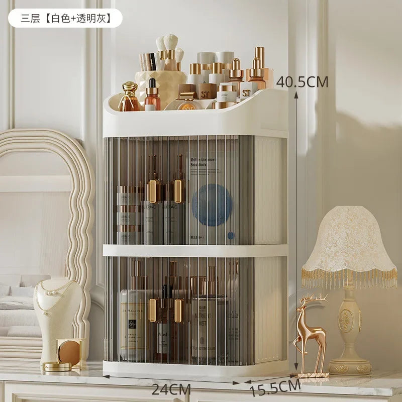 Makeup Storage Box Large Capacity Dressing Table Storage Rack Dust-proof Cosmetic Organizer Cosmetics Containe Drawer Organizer