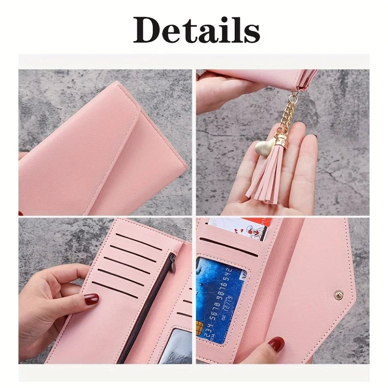 Customized Name Fashion Women's Wallets Simple Personalized Long Section Clutch Purses with Zipper Soft PU Leather Card Holder