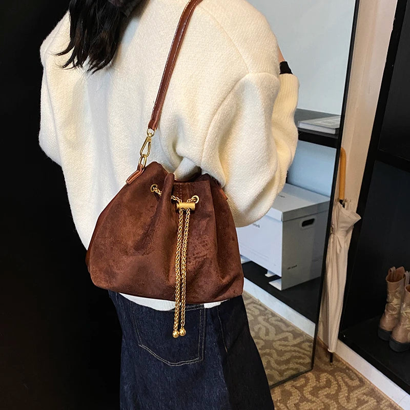 Womens Soft Crossbody Bags Faux Suede