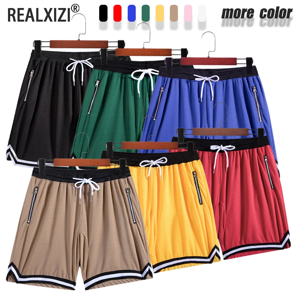 Summer Sports Fitness Shorts Men's Basketball Game Training Running Shorts Quick Dry Mesh Joggers Breathable Short Pants