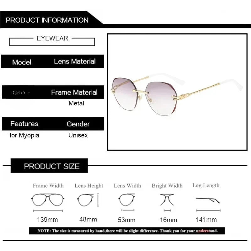 Ultra-lightweight Rimless Polygonal Reading Glasses New Anti-blue Light High-definition Gradient Color Presbyopia Glasses
