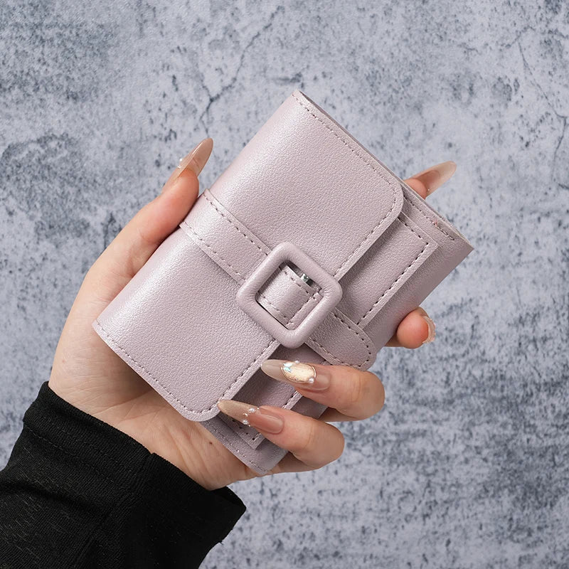 Solid color short women's wallet, super beautiful multifunctional wallet, card bag, coin purse