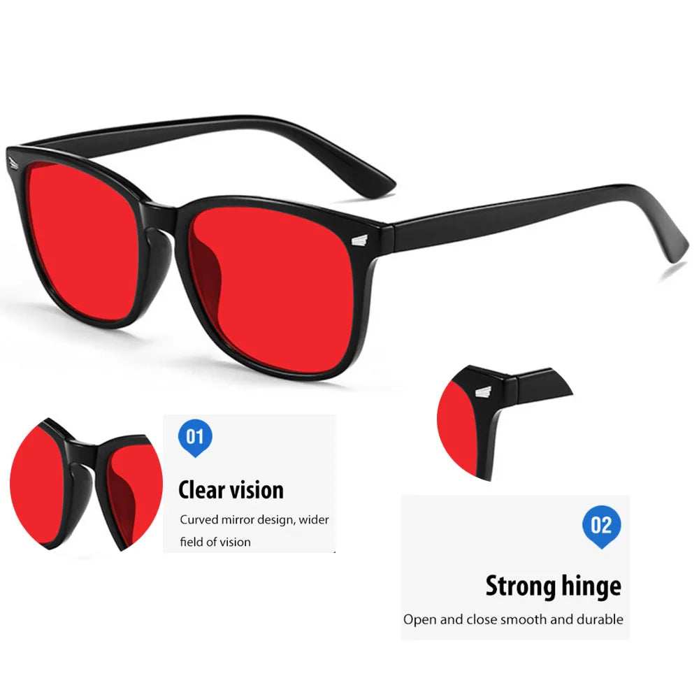 Anti Blue Light Glasses with Red Tinted Lenses Better Sleep Red Lens Filter Glasses Men Women Orange Yellow Lenses Glasses