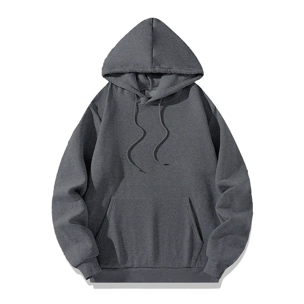 Men's Hoodies Pullover Spring Autumn Warm Casual Hoodie Sweatshirts Solid Color Hoodies Sweatshirt For Male