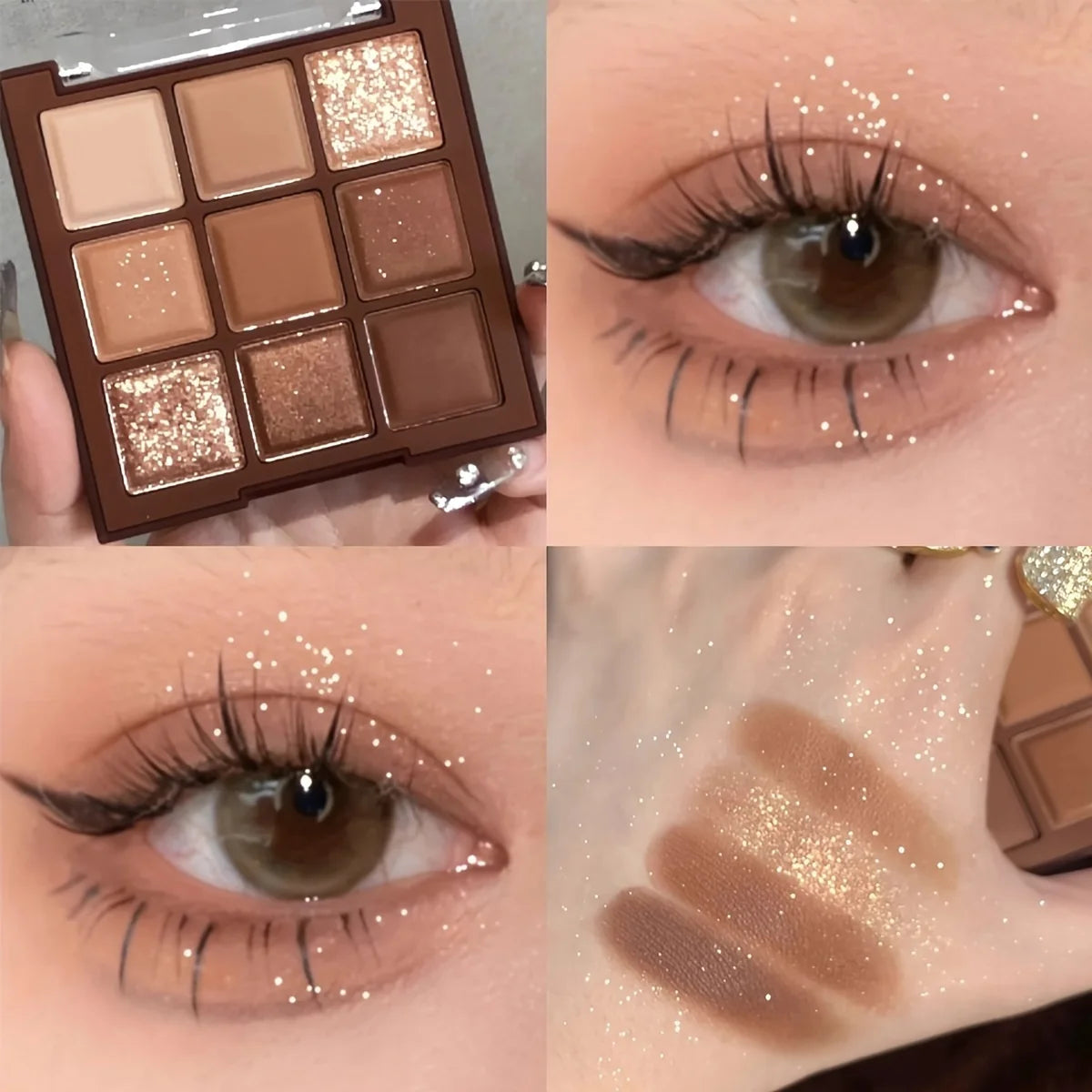 Mocha Chocolate 9 Colors Eyeshadow Palette Matte Pearly Glitter Finish Makeup Chocolate Eye shadow Palette