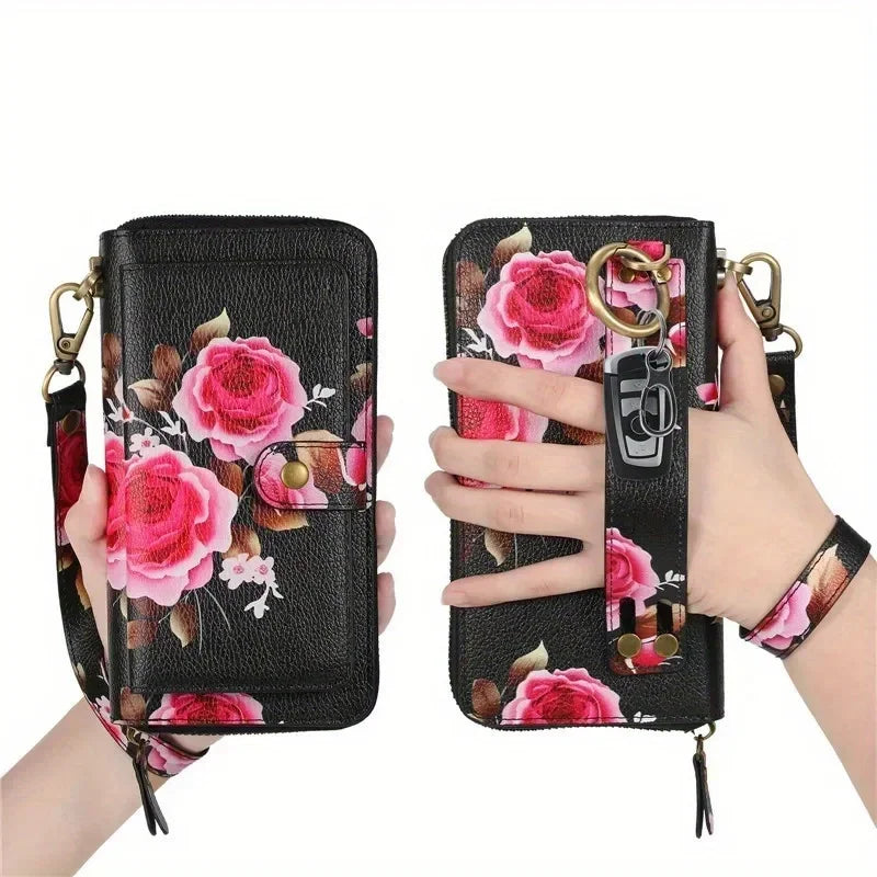 Anti-Theft Rfid Women's Wallet Card Holder, Universal Phone Protective Case, Phone Bag, Stylish Large Capacity 70% off Long Wallet, Clutch Bag, Suitable for All Phone Models
