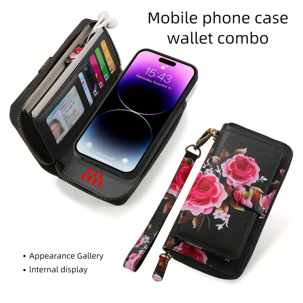 Anti-Theft Rfid Women's Wallet Card Holder, Universal Phone Protective Case, Phone Bag, Stylish Large Capacity 70% off Long Wallet, Clutch Bag, Suitable for All Phone Models