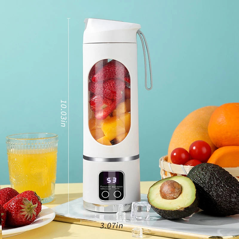 1 Small Portable Blender and Juicer - Rechargeable via USB, Personal Wireless Blender with Stainless Steel Blades no