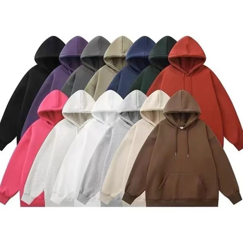 Men's Hoodies Pullover Spring Autumn Casual Hoodie Sweatshirts Solid Color Hoodies Oversize Black Sweatshirt For Male