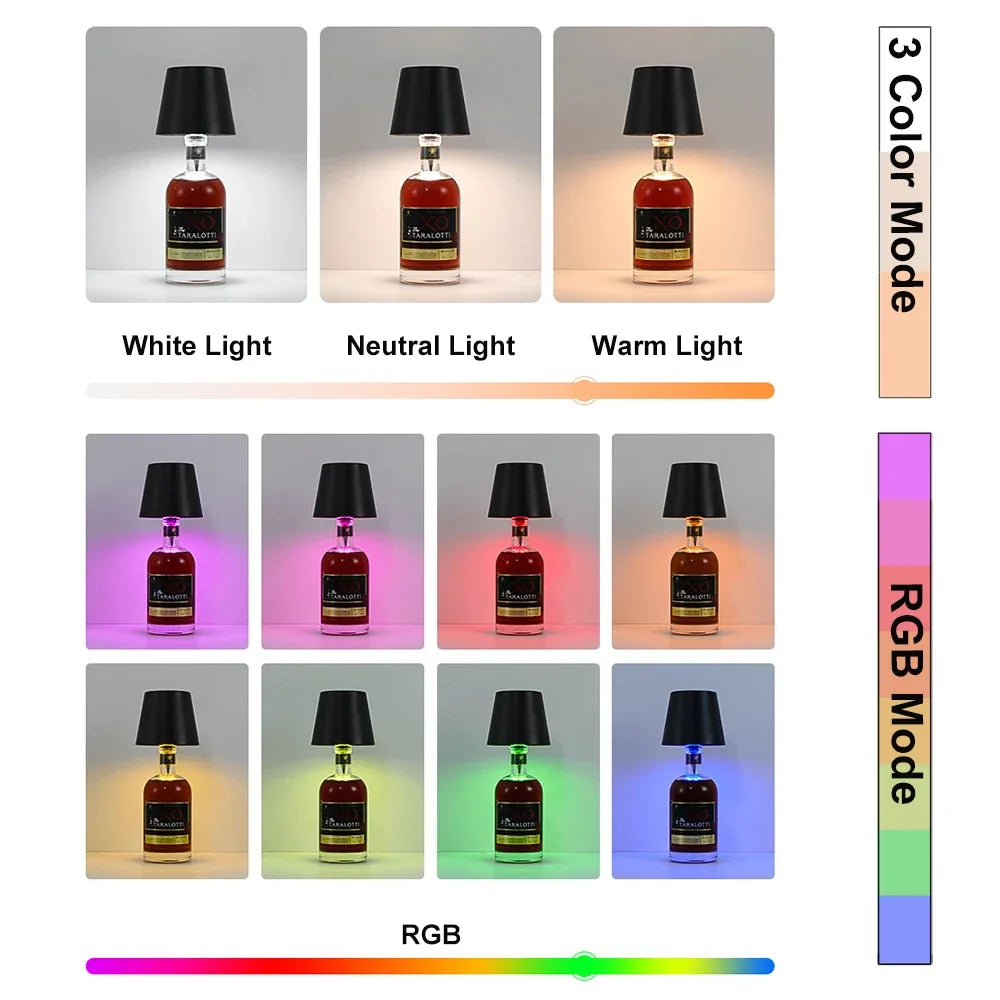 Touch Control Wireless Wine Bottle Light, LED Table Lamp for Bar, Restaurant, Festival Party Decoration & Outdoor Use