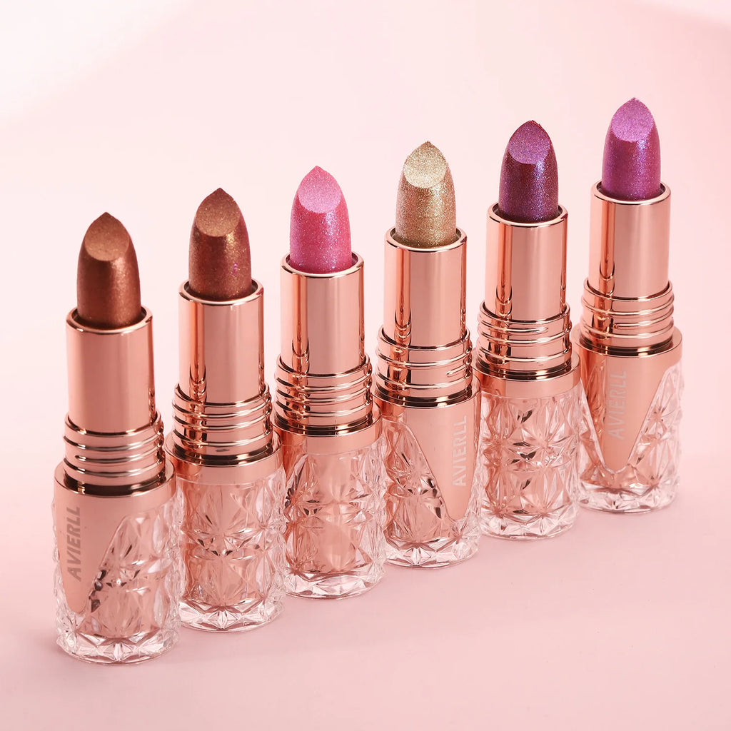 6 Colors 3 in 1 Pearlescent Sparkling Lipstick Matte Glitter Waterproof Long Lasting Pearl Shine Lip Gloss Shimmer Sexy Makeup