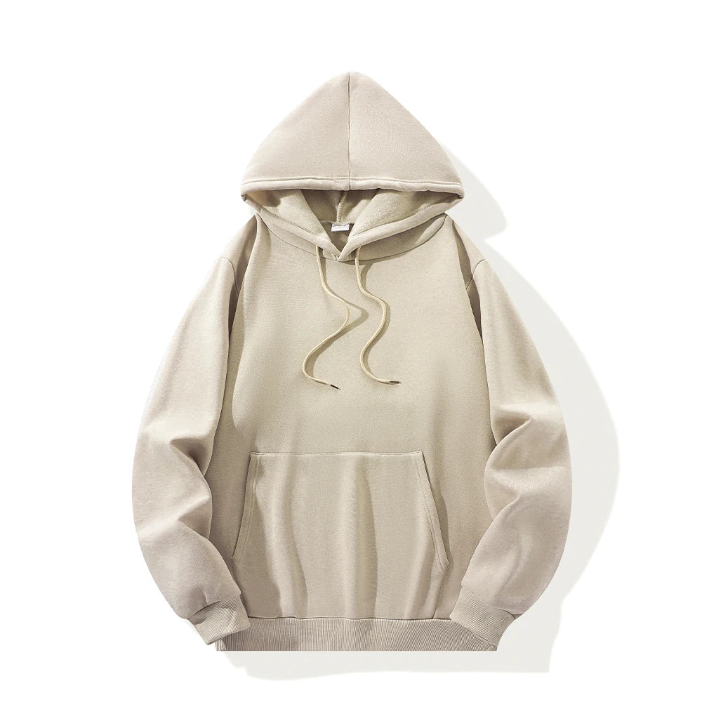 Men's Hoodies Pullover Spring Autumn Warm Casual Hoodie Sweatshirts Solid Color Hoodies Sweatshirt For Male