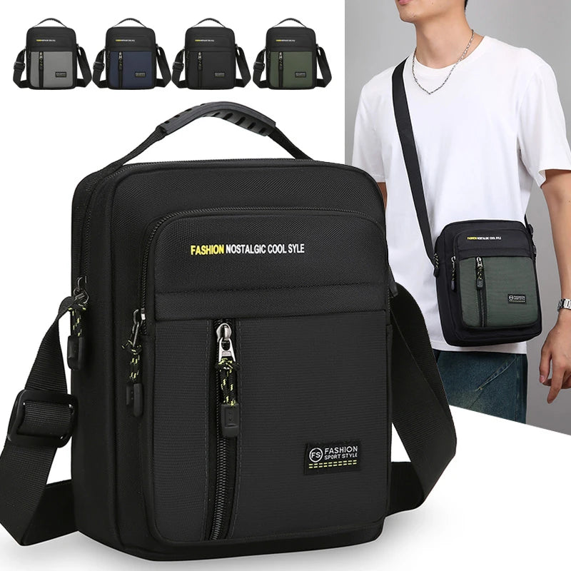 Men Crossbody Bag Single Shoulder Bags Big Capacity Storage Bag Fashion Multi-Pockets