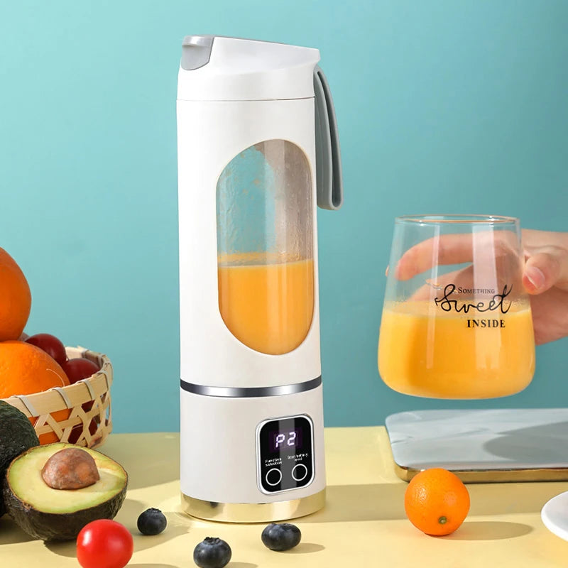 1 Small Portable Blender and Juicer - Rechargeable via USB, Personal Wireless Blender with Stainless Steel Blades no