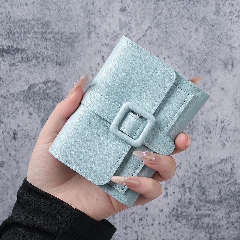 Solid color short women's wallet, super beautiful multifunctional wallet, card bag, coin purse