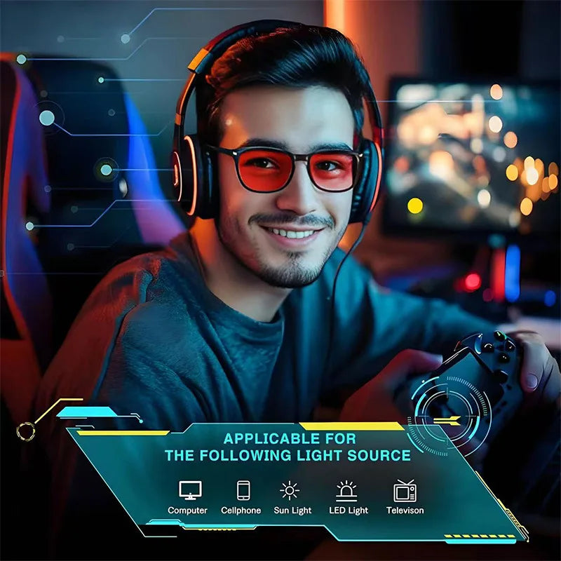 Anti Blue Light Glasses with Red Tinted Lenses Better Sleep Red Lens Filter Glasses Men Women Orange Yellow Lenses Glasses