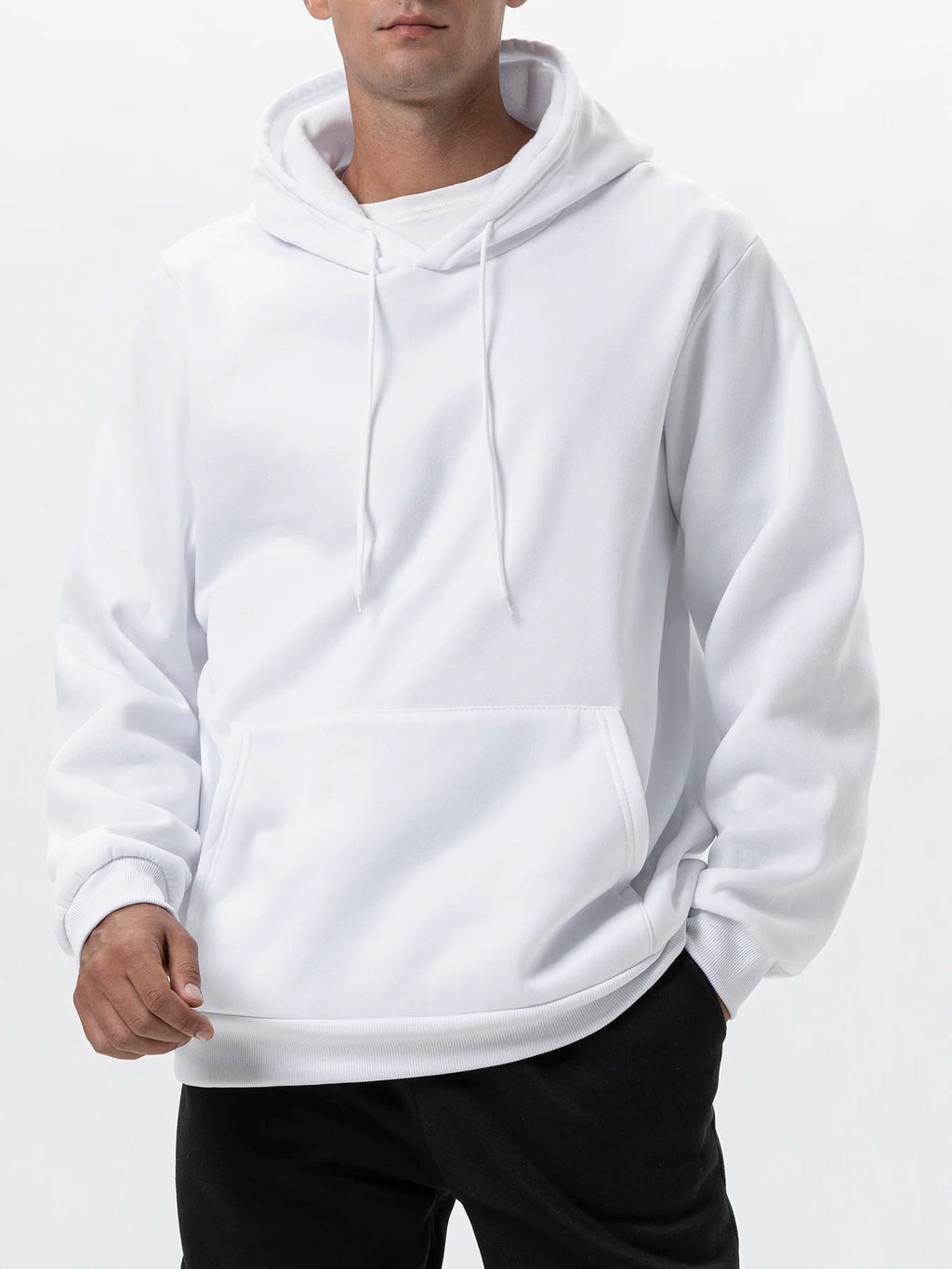 Men's Hoodies Pullover Spring Autumn Warm Casual Hoodie Sweatshirts Solid Color Hoodies Sweatshirt For Male