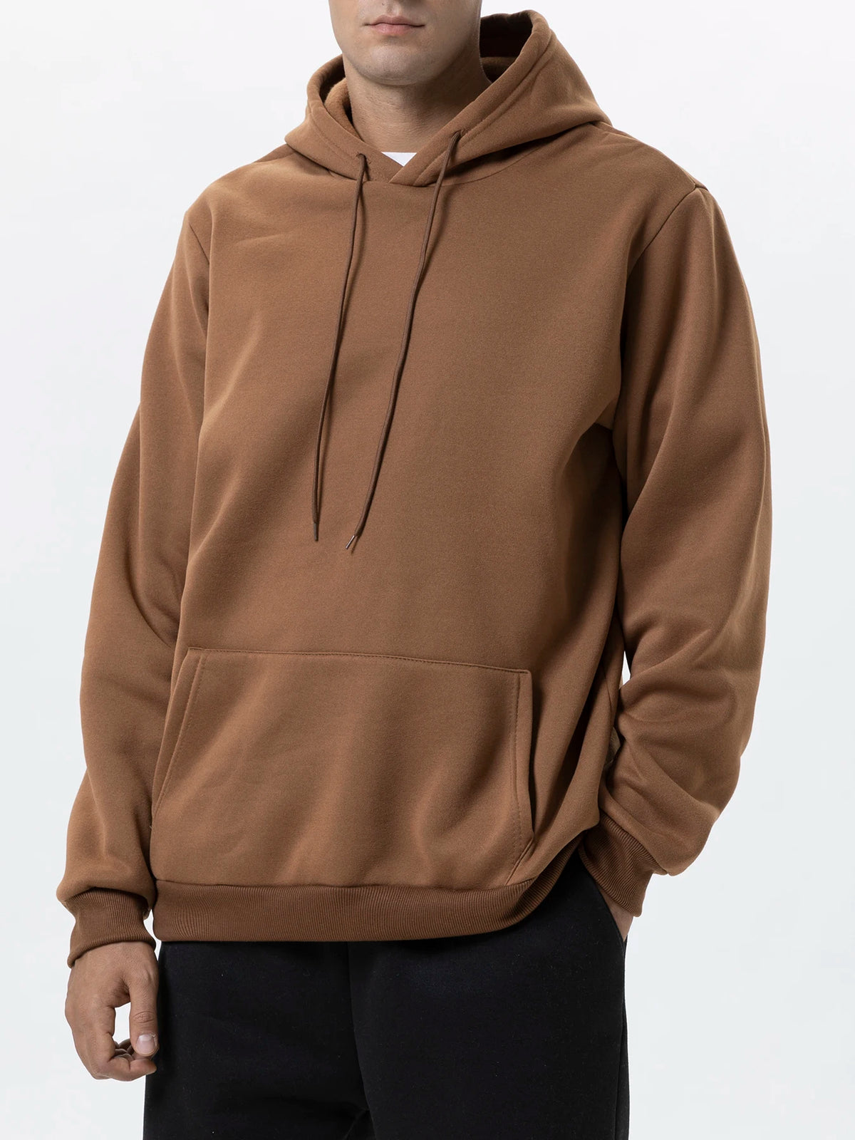 Men's Hoodies Pullover Spring Autumn Warm Casual Hoodie Sweatshirts Solid Color Hoodies Sweatshirt For Male
