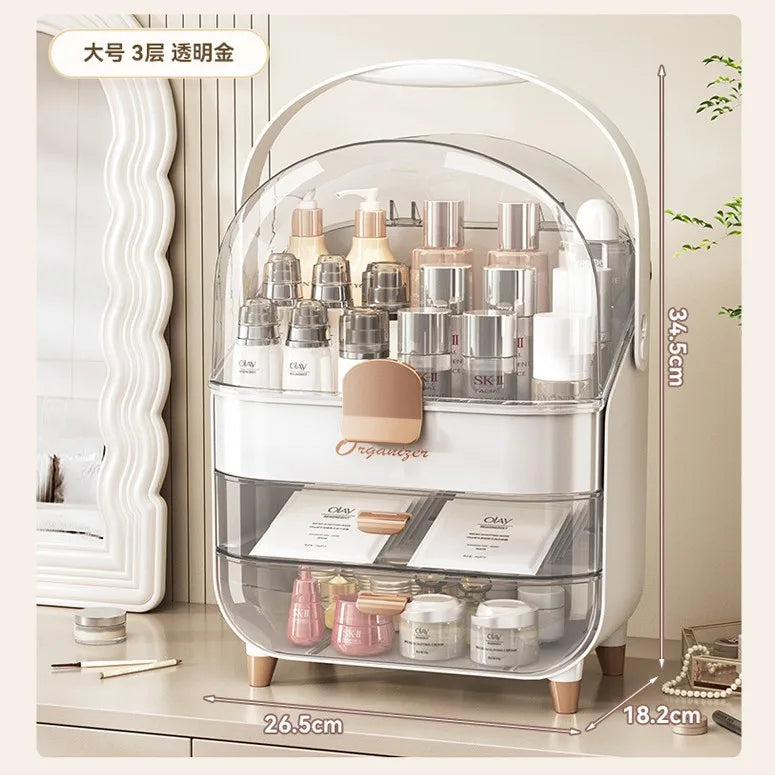 Cosmetics Storage Box Large Makeup Organizer Drawers Waterproof Dustproof Jewelry Organizer Home Skincare Display Cases
