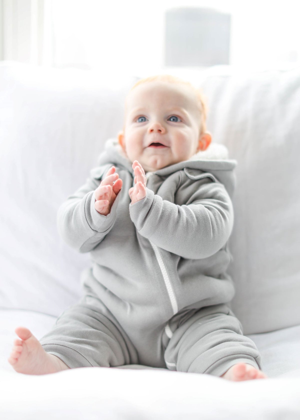 Smart Cuddly Onesie + Bib - Gray
