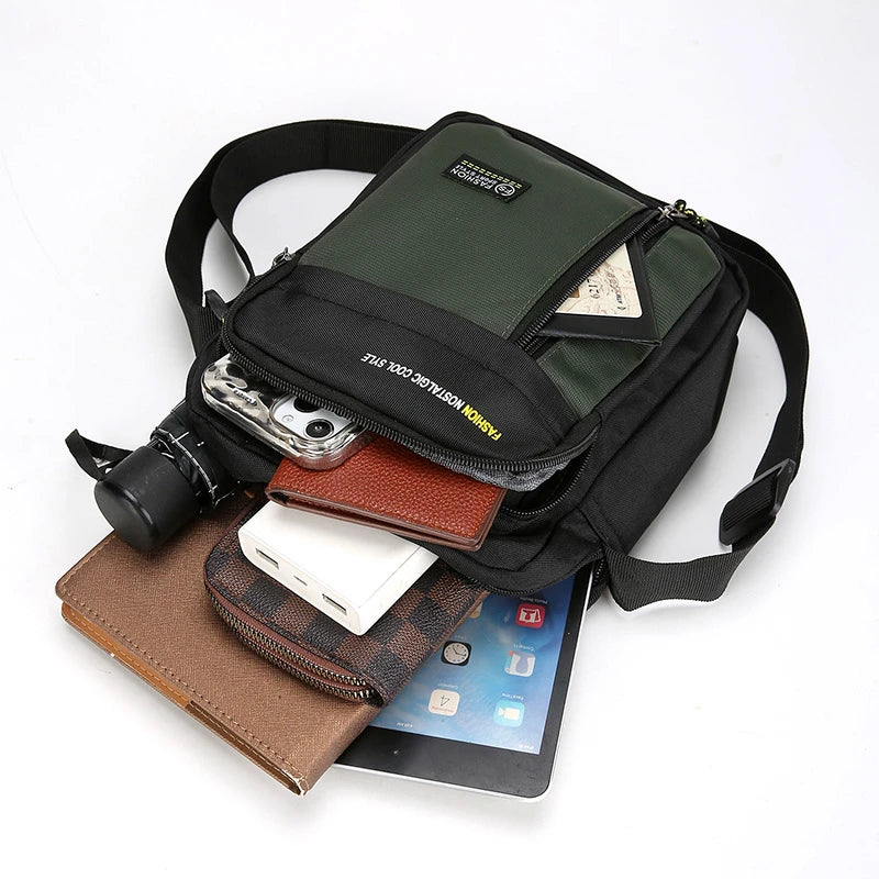 Men Crossbody Bag Single Shoulder Bags Big Capacity Storage Bag Fashion Multi-Pockets