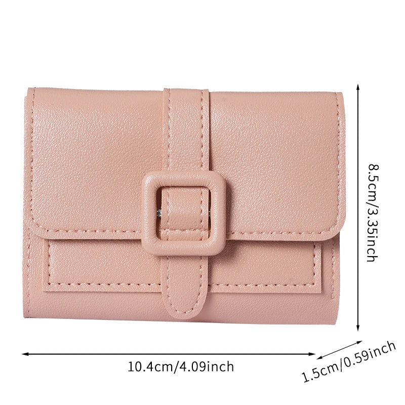 Solid color short women's wallet, super beautiful multifunctional wallet, card bag, coin purse