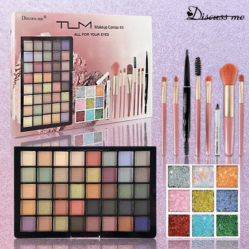 TLM Makeup Combo Kit Eye Makeup Kit Makeup Set, Portable Mini Makeup Kit, Eyebrow Pencil Eye Shadow Palette Perfect Gift