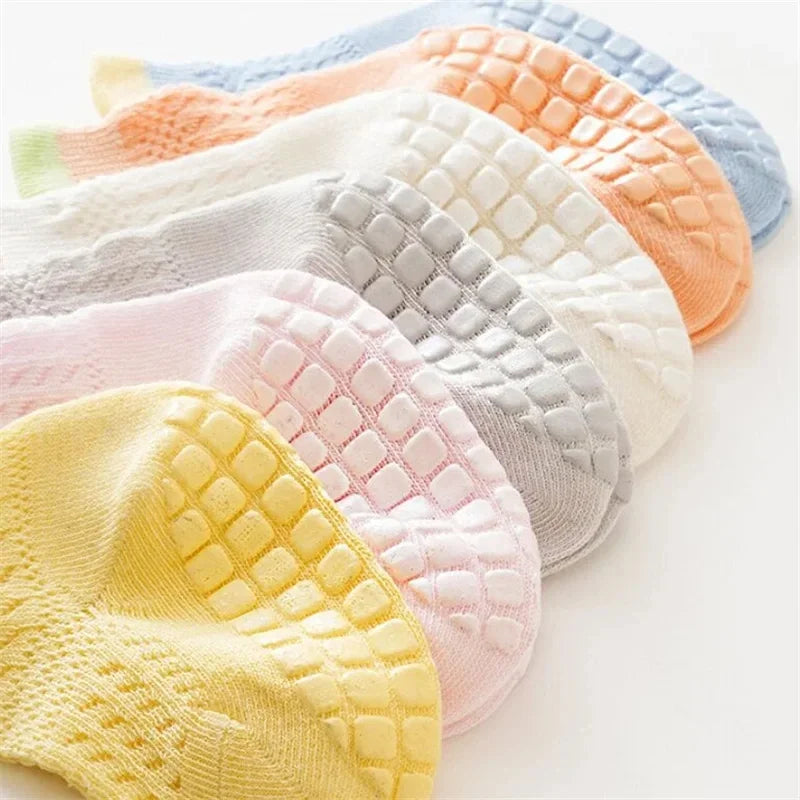 3 Pairs/lot RAISE 6 Colored Non-slip Baby Girl Sock Breathable Thin Infant Girl Cotton Socks Kids Mesh Socks Children's Sock Kit