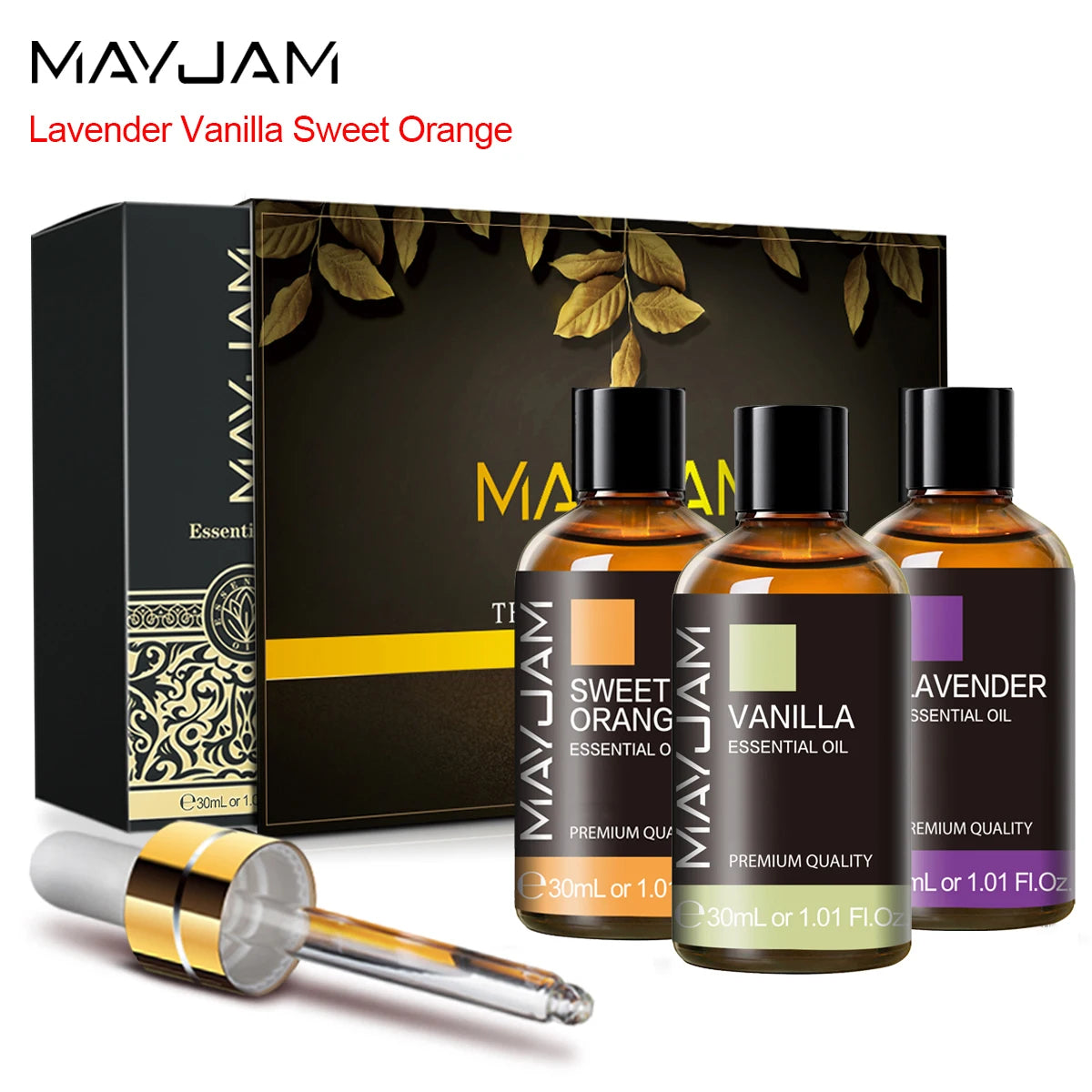 MAYJAM Aromatherapy Essential Oil 30ml Chamomile Lavender Mint Turmeric Lemon Eucalyptus Juniper Basil Fragrance for Diffuser