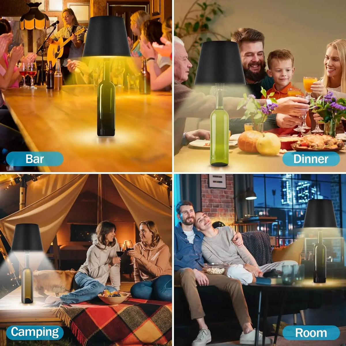Touch Control Wireless Wine Bottle Light, LED Table Lamp for Bar, Restaurant, Festival Party Decoration & Outdoor Use
