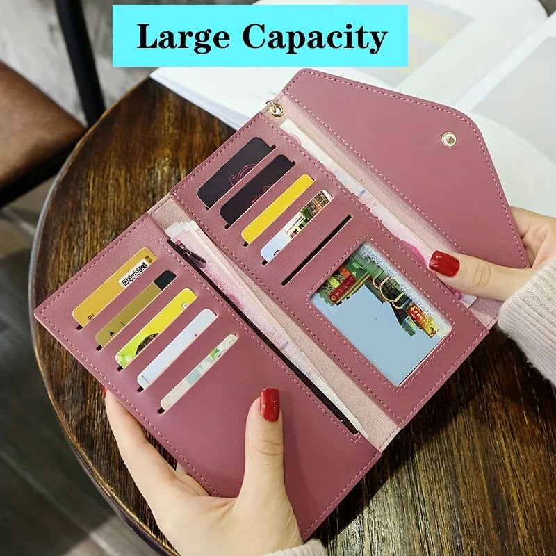Customized Name Fashion Women's Wallets Simple Personalized Long Section Clutch Purses with Zipper Soft PU Leather Card Holder