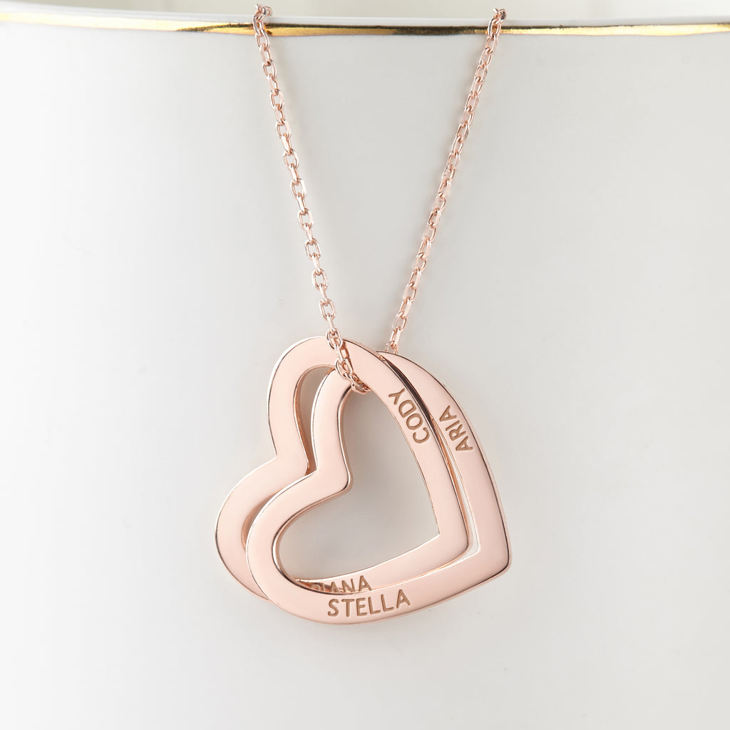 Mothers Necklace, Children Names Jewelry, Heart Name Necklace