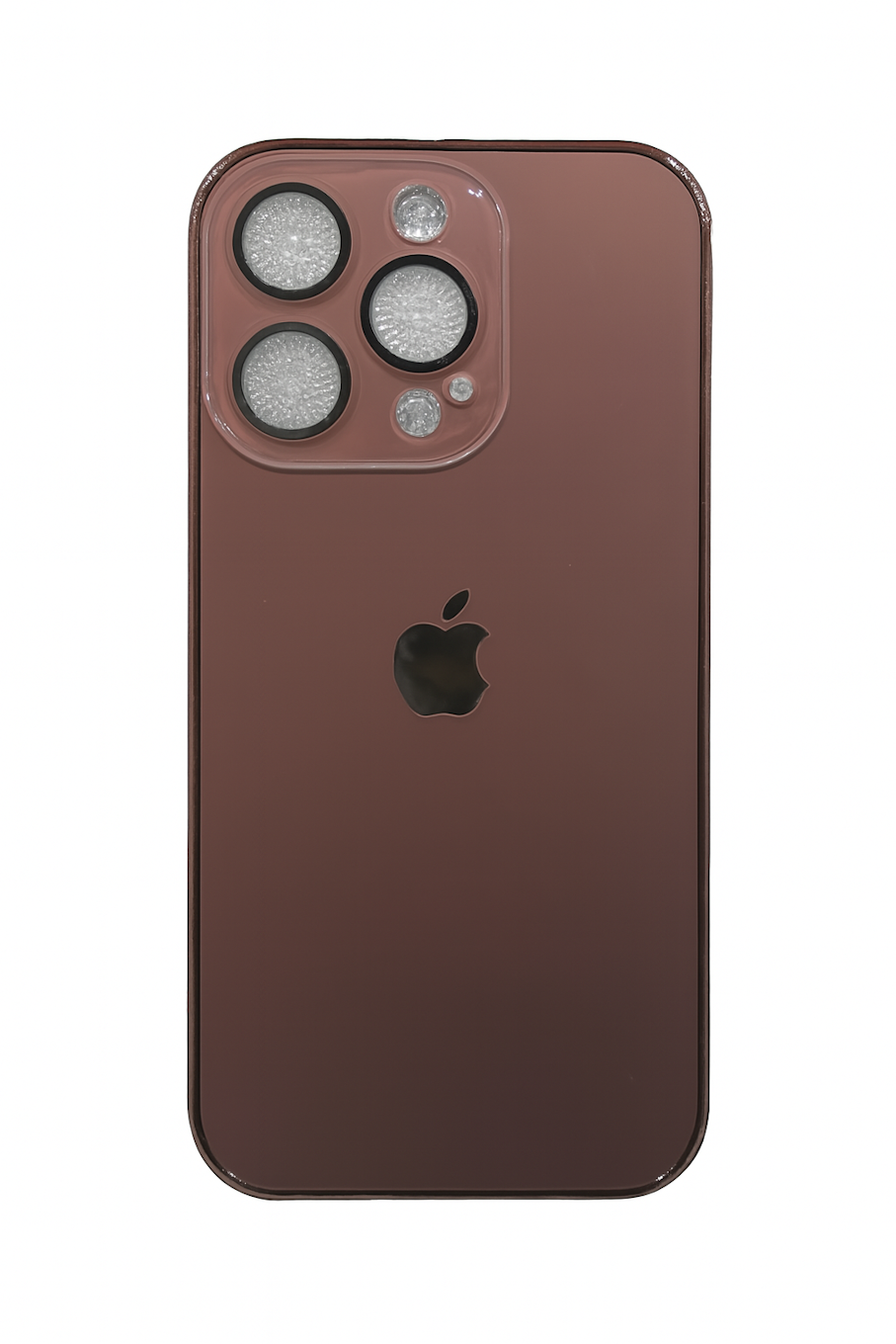 Elegant  Brown Glossy Protective Phone Cover-14 Pro